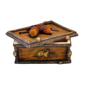 Vintage Fall Season-Inspired Hand-Painted Trinket Box (Dezine)